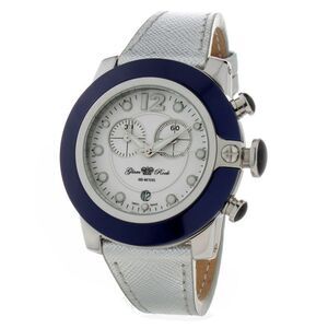 GLAM ROCK Silver Leather Dress Women's Watch